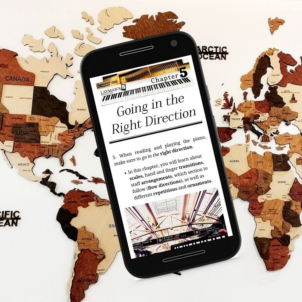 Layman's Piano Guide World Map Travel around the world